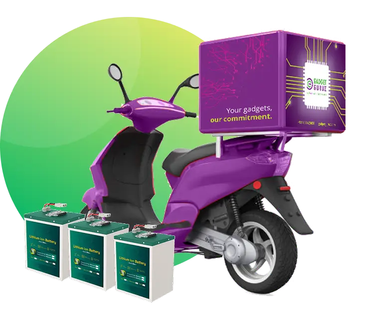 Scooter with batteries